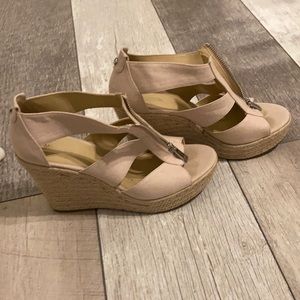 Michael Kors pale pink wedges